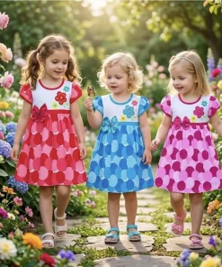 Sukienki DZIECIĘCA, Size 1-5lat, paczka 5szt, mix kolor