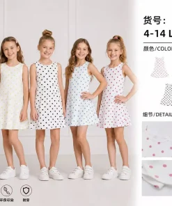 Sukienki DZIECIĘCA, Size 4-14lat,paczka 6szt ,1 kolor