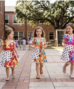 Sukienki DZIECIĘCA, Size 1-5lat, paczka 5szt, mix kolor