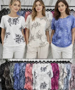 Bluzki DAMSKA WŁOSKA, Size uni ,paczka 6szt mix kolor