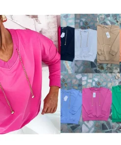 Bluzy Damskie wloskie, Size uni ,paczka 6szt,mix kolor