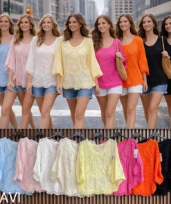 Bluzki DAMSKA WŁOSKA, Size uni ,paczka 6szt mix kolor (Sao chép)