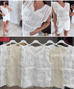 Bluzki damskie wloskie, Size uni,paczka 6szt ,mix kolor