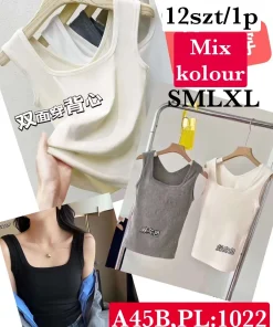 Bluzki Damskie, size s/m-l/xl, paczka 12szt, mix kolor
