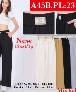 Spodnie Damskie,Size s/m-xl/2xl, paczka 12szt, mix kolor