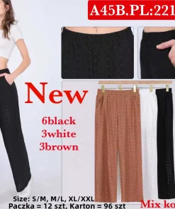 Spodnie Damskie,Size s/m-xl/2xl, paczka 12szt, mix kolor