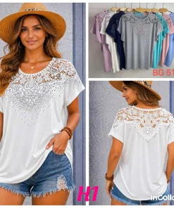 Bluzki Damskie, Size 2/3xl-4/5xl, paczka 12szt, mix kolor