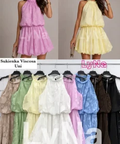 Sukienki DAMSKA WŁOSKA, Size uni ,paczka 6szt mix kolor