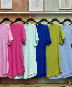Bluzki Damskie wloskie, Size uni ,paczka 6szt,mix kolor