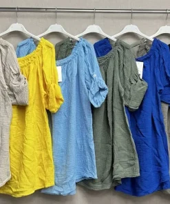Bluzki Damskie wloskie, Size uni ,paczka 6szt,mix kolor