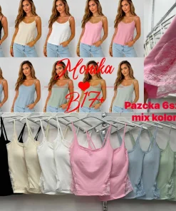Bluzki damskie wloskie, Size uni ,paczka 6szt mix kolor