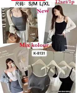 Bluzki Damskie, size s/m-l/xl, paczka 12szt, mix kolor