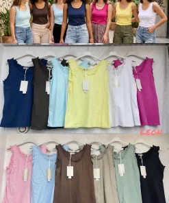 Bluzki damskie wloskie, Size uni ,paczka 6szt mix kolor