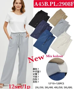 Spodnie Damskie,Size 2xl/3xl-5xl/6xl, paczka 12szt, mix kolor