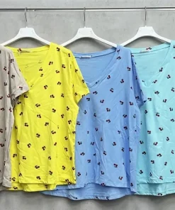 Bluzki Damskie wloskie, Size uni ,paczka 6szt,mix kolor