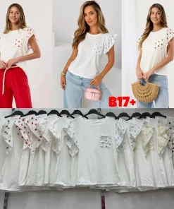 Bluzki damskie wloskie, Size uni ,paczka 6szt mix kolor