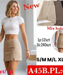 Spódnica krótka Damskie,Size s/m-xl/2xl, paczka 12szt, mix kolor