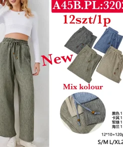 Spodnie Damskie,Size s/m-2xl, paczka 12szt, mix kolor