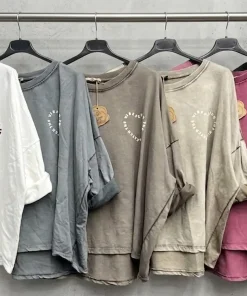 Bluzki Damskie wloskie, Size uni ,paczka 6szt,mix kolor