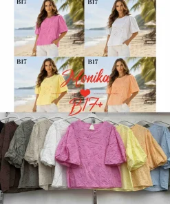 Bluzki damskie wloskie, Size uni ,paczka 6szt mix kolor