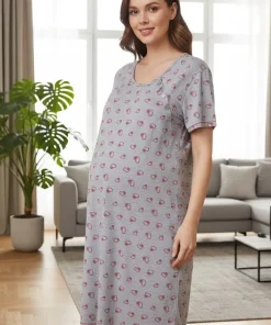 Koszula bawełna do karmienia DAMSKI ,size s-3xl,paczka 10szt,szary kolor