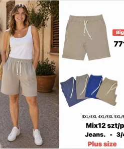 Spodenki jeansowe Damskie,Size 3xl/4xl-5xl/6xl, paczka 12szt, mix kolor