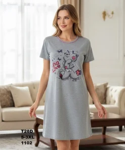 Koszule nocne DAMSKI ,size m-3xl,paczka 10szt,szary kolor