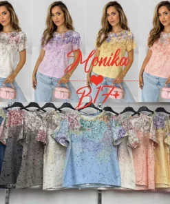 Bluzki damskie wloskie, Size uni ,paczka 6szt mix kolor