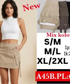 Spódnica krótka Damskie,Size s/m-xl/2xl, paczka 12szt, mix kolor
