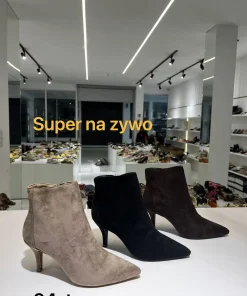 Buty Botki na Obcasie DAMSKIE (36-41, 12par) 1 kolor