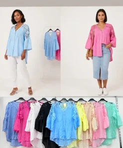 Bluzki damskie wloskie, Size uni ,paczka 6szt mix kolor