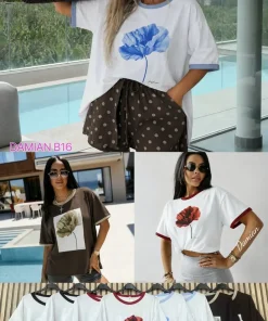 Bluzki damskieWŁOSKA, Size uni ,paczka 6szt mix kolor