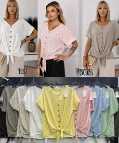 Bluzki damskie wloskie, Size uni ,paczka 6szt mix kolor