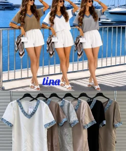 Bluzki damskie wloskie, Size uni ,paczka 6szt mix kolor