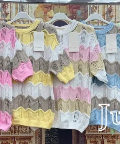 Bluzki damskie wloskie, Size uni ,paczka 6szt mix kolor