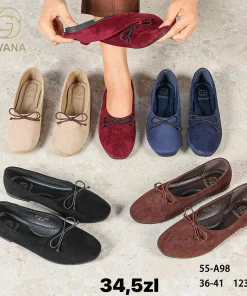 Buty Baleriny DAMSKIE (36-41, 12par) 1 kolor