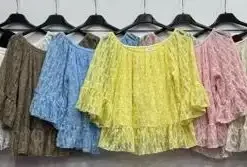 Bluzki damskie wloskie, Size uni ,paczka 6szt mix kolor