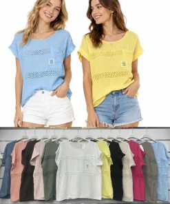 Bluzki damskieWŁOSKA, Size uni ,paczka 6szt mix kolor