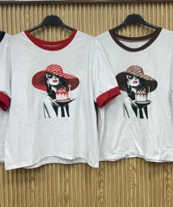 Bluzki damskie wloskie, Size uni ,paczka 6szt mix kolor
