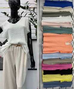Bluzki damskieWŁOSKA, Size uni ,paczka 6szt mix kolor