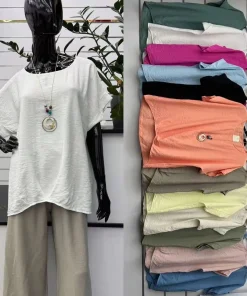 Bluzki damskieWŁOSKA, Size uni ,paczka 6szt mix kolor