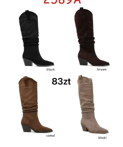 Buty Kozaki Damskie (36-41, 12par) (1klor)