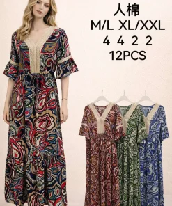 Sukienki damskie,size m/l-xl/2xl ,paczka 12szt ,mix kolor