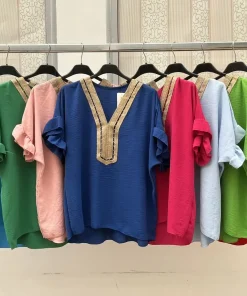 Bluzki damskieWŁOSKA, Size uni ,paczka 6szt mix kolor