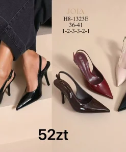 Sandaly na Obcasie DAMSKIE (36-41, 12par) 1 kolor