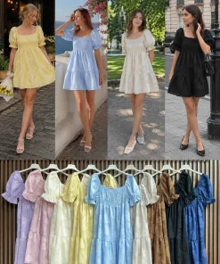 Sukienki damskie wloskie, Size uni ,paczka 6szt mix kolor