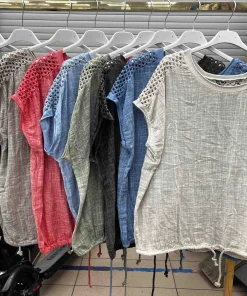 Bluzki damskie wloskie, Size uni ,paczka 6szt mix kolor