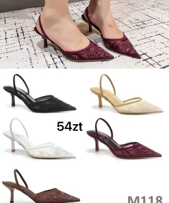 Buty Sandaly na Obcasie Damskie (36-41, 12par) 1 kolor