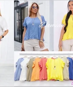 Bluzki damskie wloskie, Size uni ,paczka 6szt mix kolor