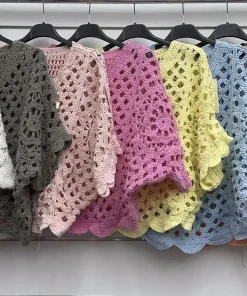 Bluzki damskie wloskie, Size uni ,paczka 6szt mix kolor